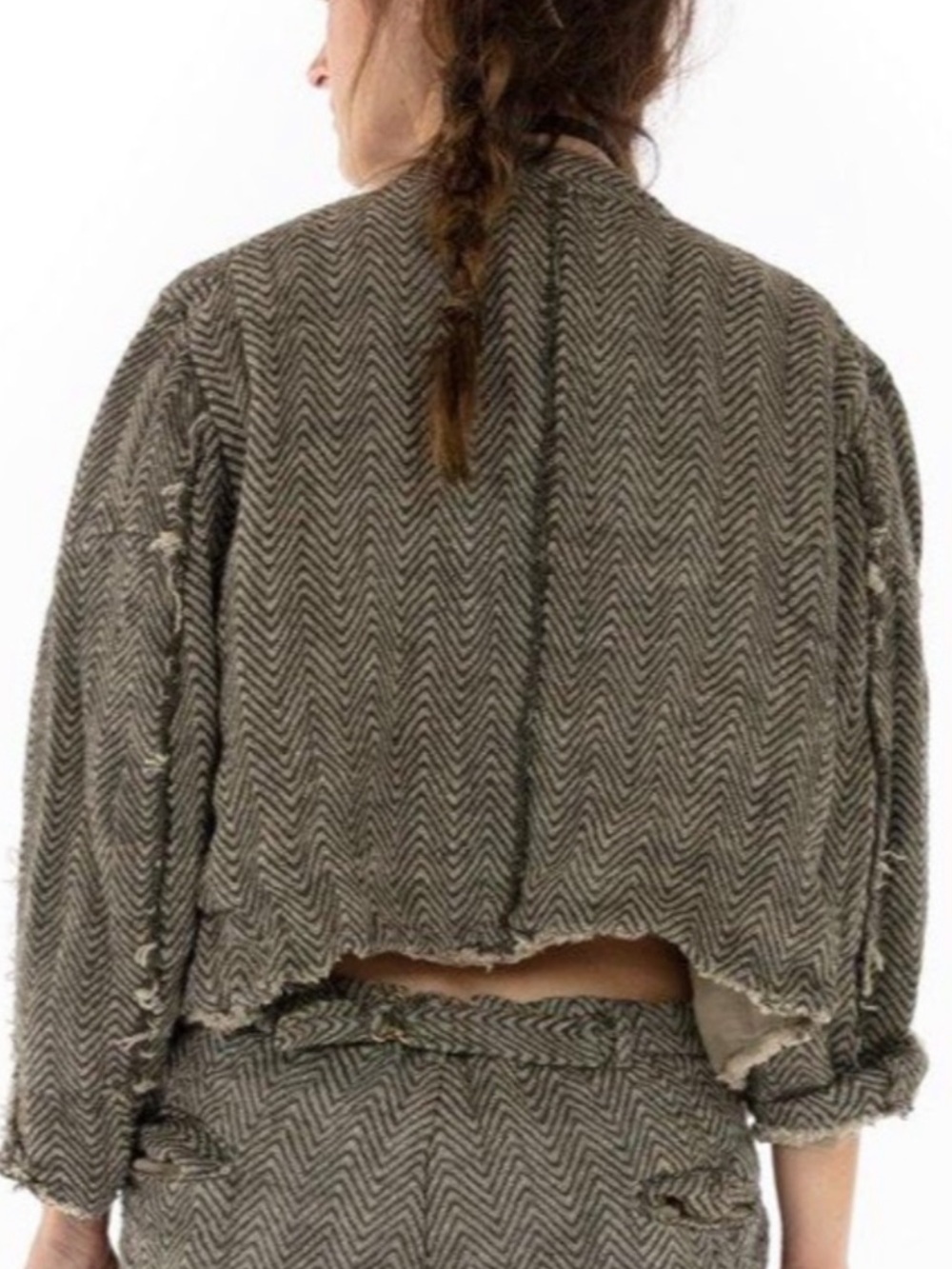Magnolia Pearl Declan Jacket 472 Mathis Cropped Cotton Brown, OS - Picture 11 of 11